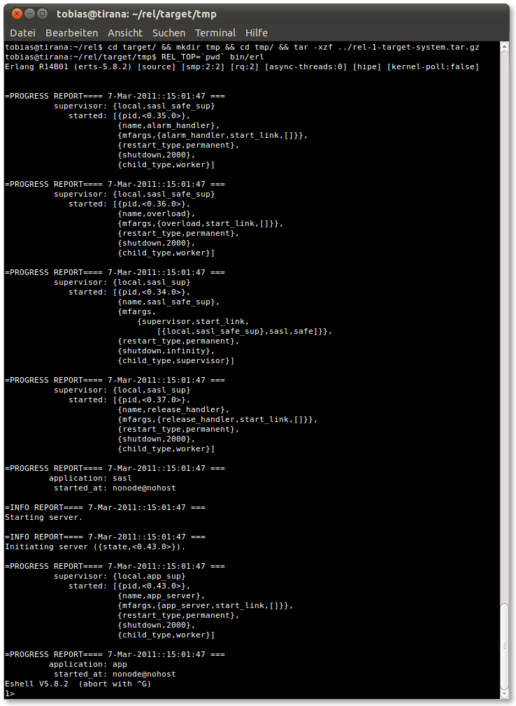 Extracting and running the target system.